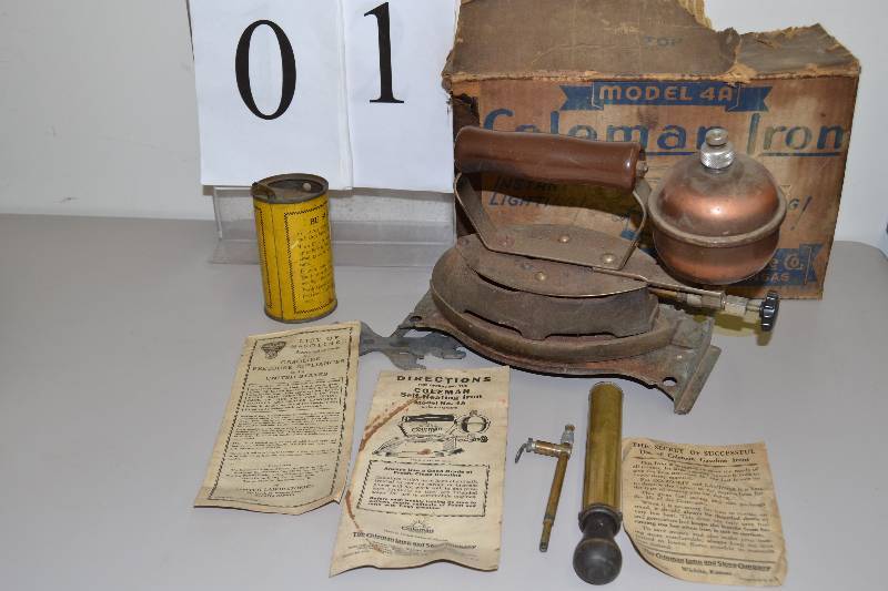 lot 1 image: Antique Coleman iron