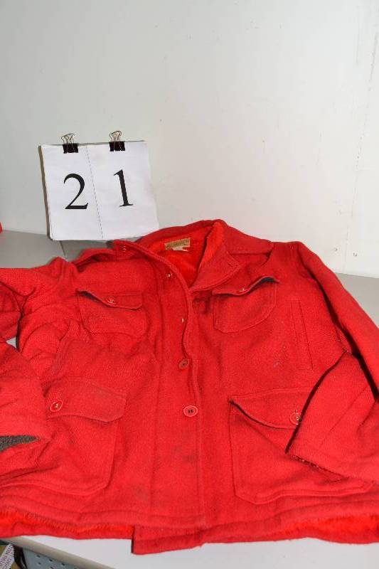 lot 21 image: Red wool coat