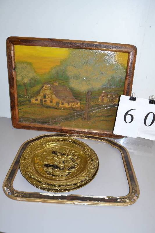 lot 60 image: Oil painting & frame