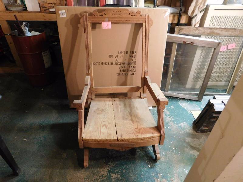 Vintage Eastlake rocking chair. Stripped and ready to refinish and recover.