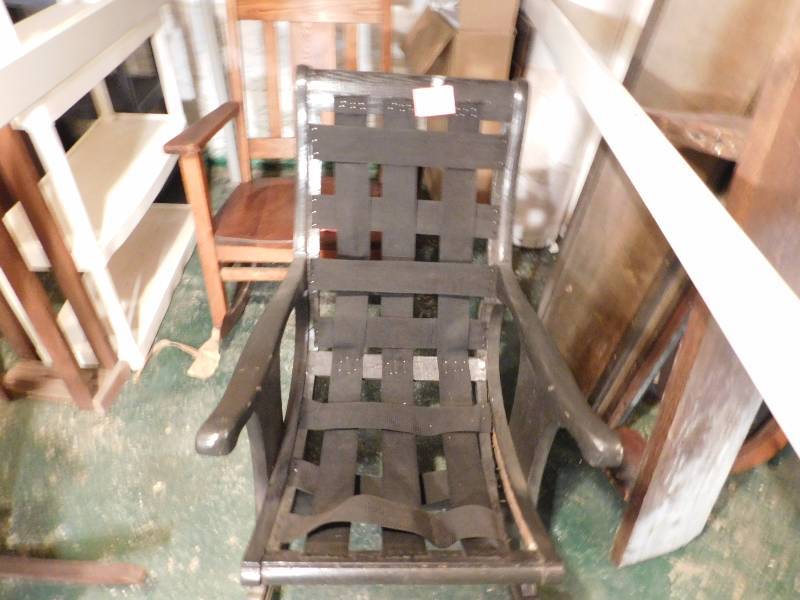Vintage rocking chair black and ready to recover