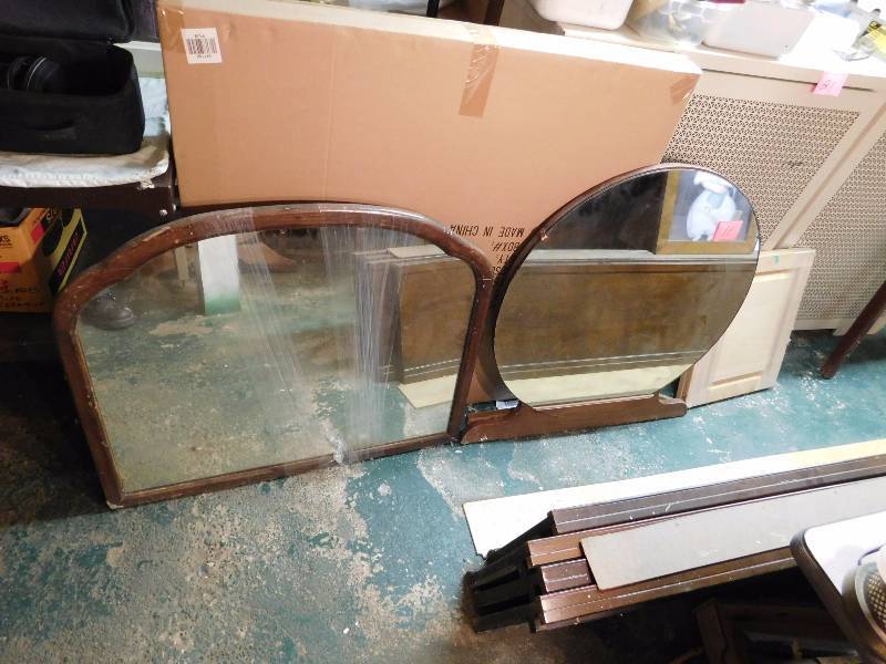 Two antique dresser mirrors. Both complete but need a little TLC.