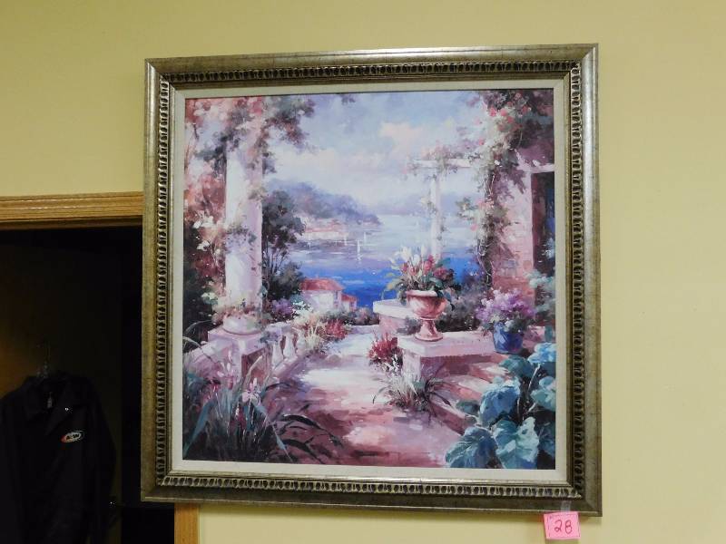 Large framed art garden patio... great frame