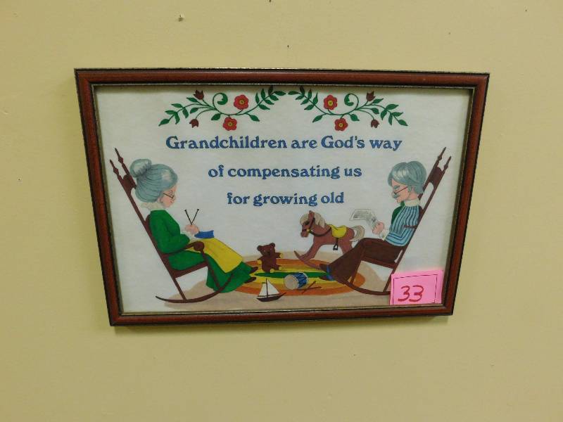 Fun framed print of grandparents.