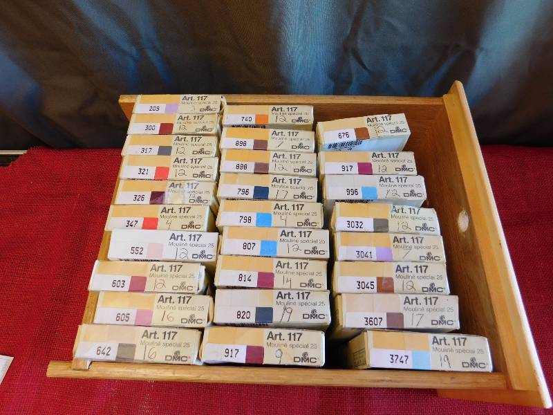 giant lot of DMC embroidery floss skeins various colors see photos