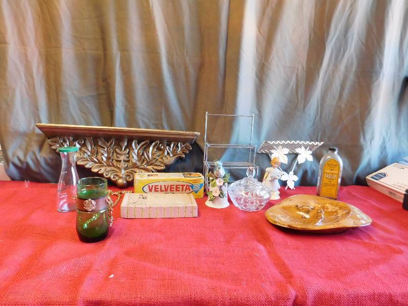 decor items ashtray, shelf, bells candy dish and more