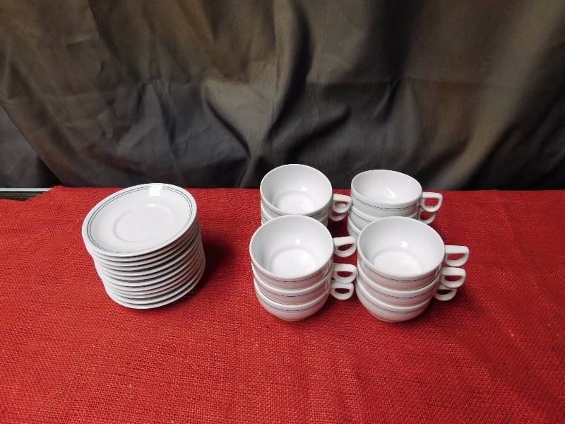 12 sets of cup and saucers Northwest airlines These were first class porcelain fine china.
