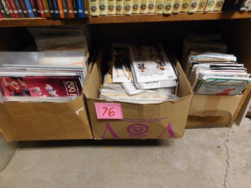 three boxes of patterns some craft some sewing
