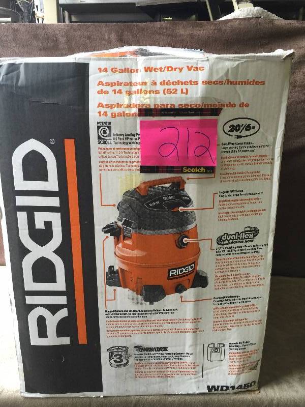 Ridgid 14 Gal WetDry Vac