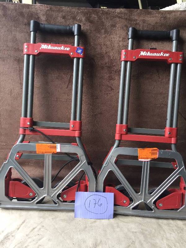2 Milwaukee two wheel carts, wheels need to be adjusted