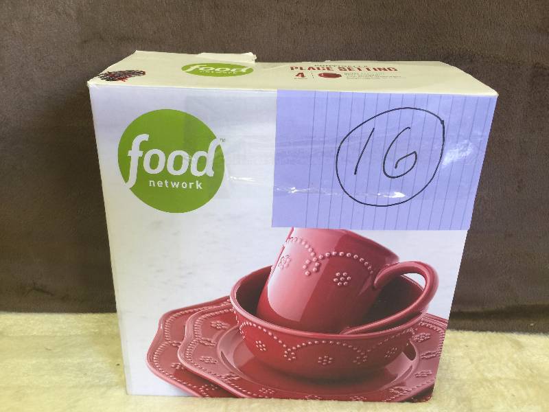 Food Network 4 Plate Setting Red
