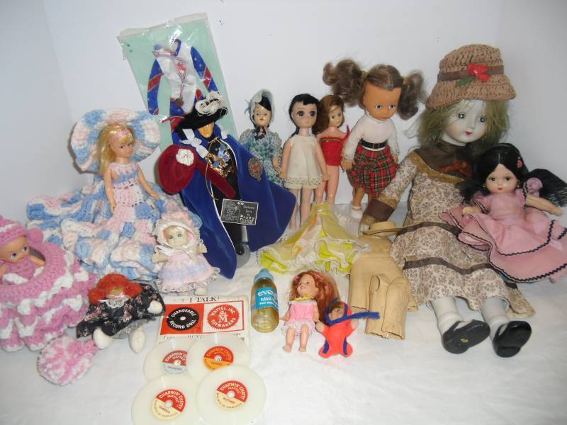 lot 5 image: Lots of Vintage Dolls Prince Philip Doll & Mattel Talking Doll Records 