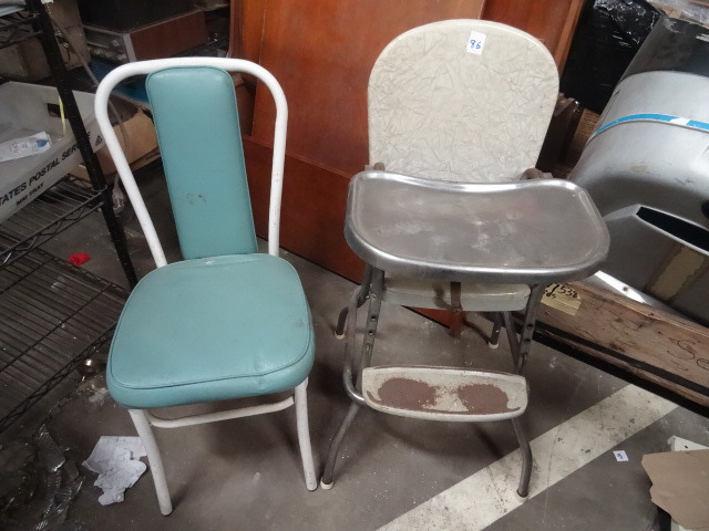 lot 86 image: Vintage chair and high chair