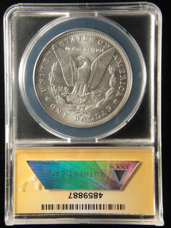 1883-O MORGAN SILVER DOLLAR ANACS MS63