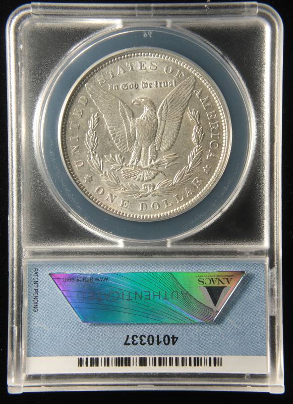 1889 MORGAN SILVER DOLLAR AU55 ANACS VAM DBL EAR
