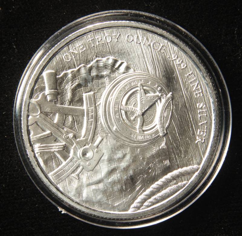 1 TROY Oz. .999 FINE SILVER ROUND PROSPECTOR IN AIRTITE CAPSULE