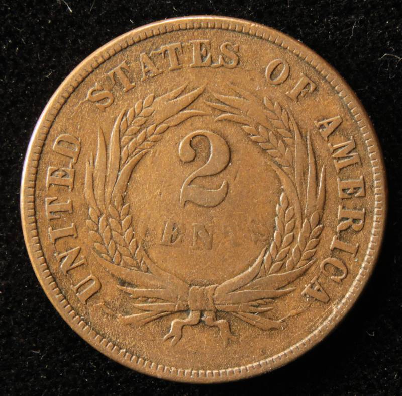 1867 US TWO CENT PIECE VG