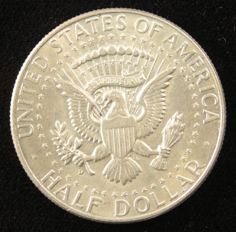1964 D KENNEDY SILVER HALF DOLLAR AU