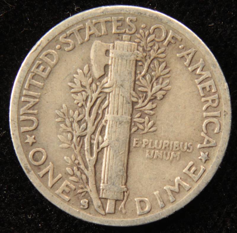 1942 S MERCURY SILVER DIME FINE