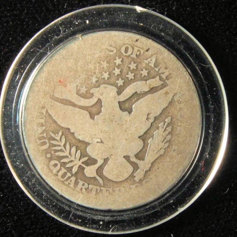 1907 BARBER QUARTER IN AIRTITE HOLDER