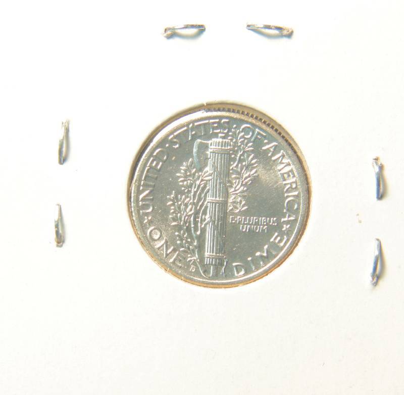 1944 D MERCURY SILVER DIME UNC FULL SPLIT BANDS