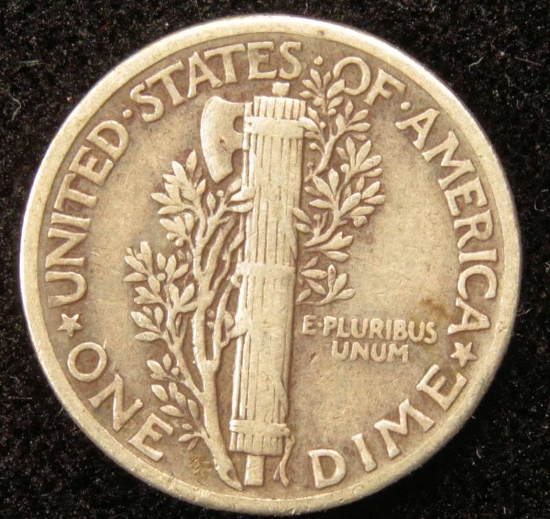 1943 MERCURY SILVER DIME FINE