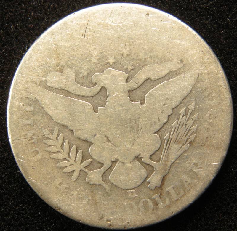 1907 D BARBER SILVER HALF DOLLAR