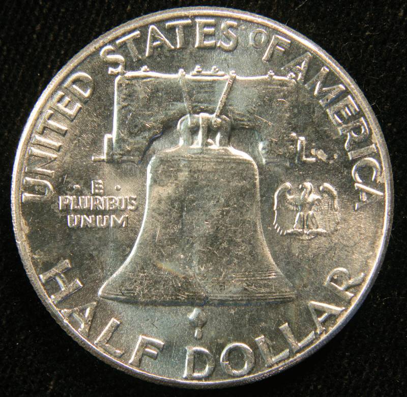 1963 FRANKLIN SILVER HALF DOLLAR AU