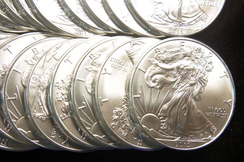 ROLL OF 20 - 2015 AMERICAN SILVER EAGLES 1 TROY OZ. .999 FINE SILVER DOLLARS
