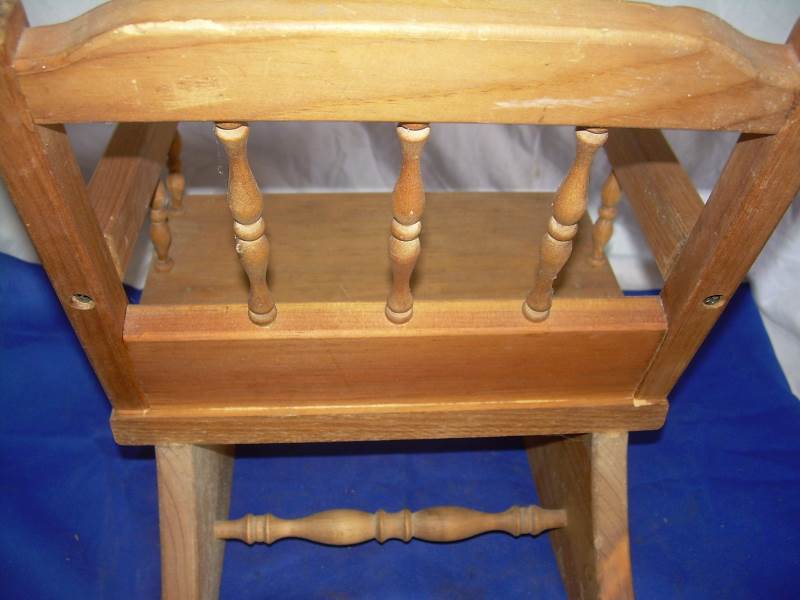 mini rocking chair and wicker foot stool