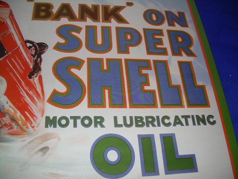 shell motor lubricating oil sign. (reproduction)
