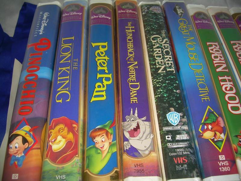 Vintage vcr disney tapes