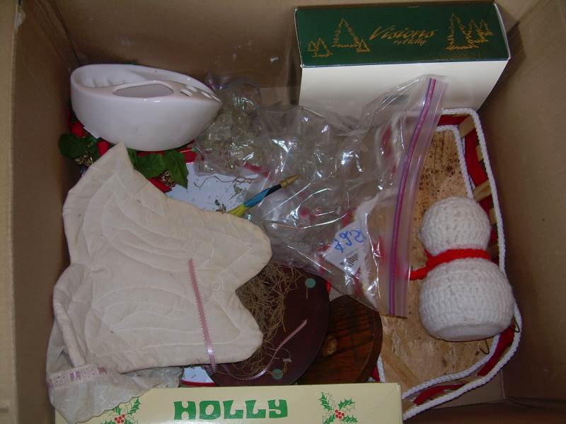 Box of christmas decor