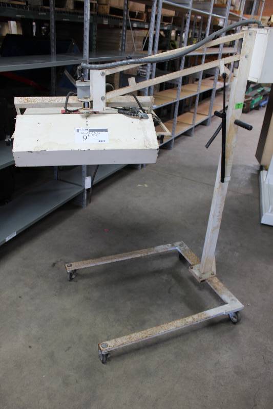 lot 9 image: Prime Heat Halogen Systems Infrared Heat Lamp wWheels & Stand 3 Lamps Diehl Micro Controller 56 x 30 x 69.