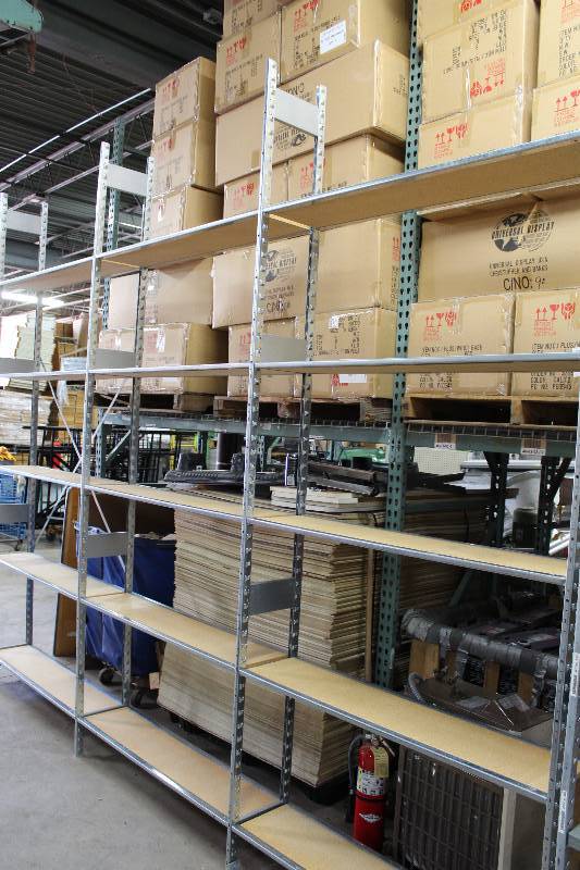 lot 16 image: Shelving Lot Including Uprights, 10 x 12, (app. 4 ct.) Shelves, 48 x 12, (app. 15 ct).