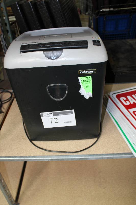 lot 72 image: Fellowes PS-65C Paper Shredder wCord.
