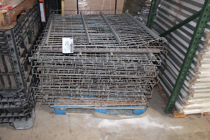 lot 92 image: Lot of Metal Pallet Racking Grates app. 20 ct 49 x 46.,