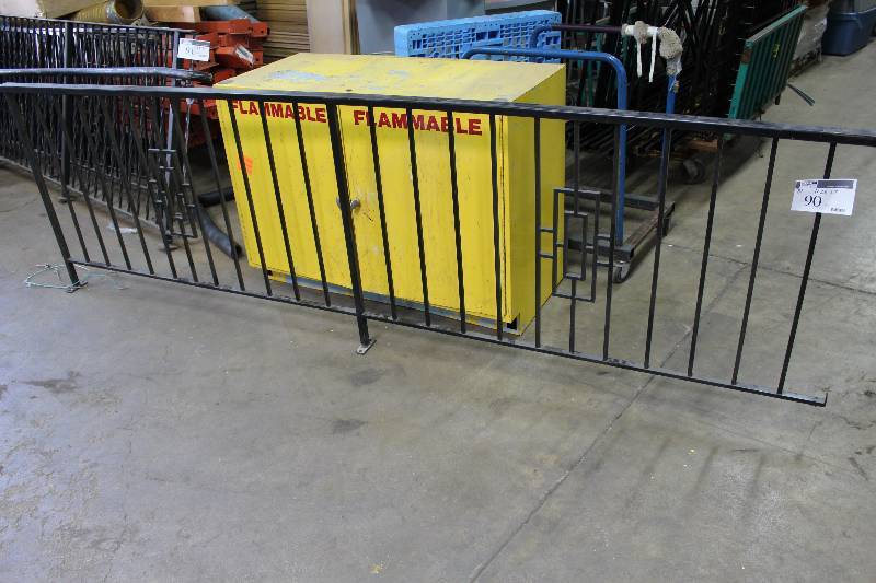 lot 90 image: Lot of (3) Metal Fence wSectioned Bars 122 x 37.