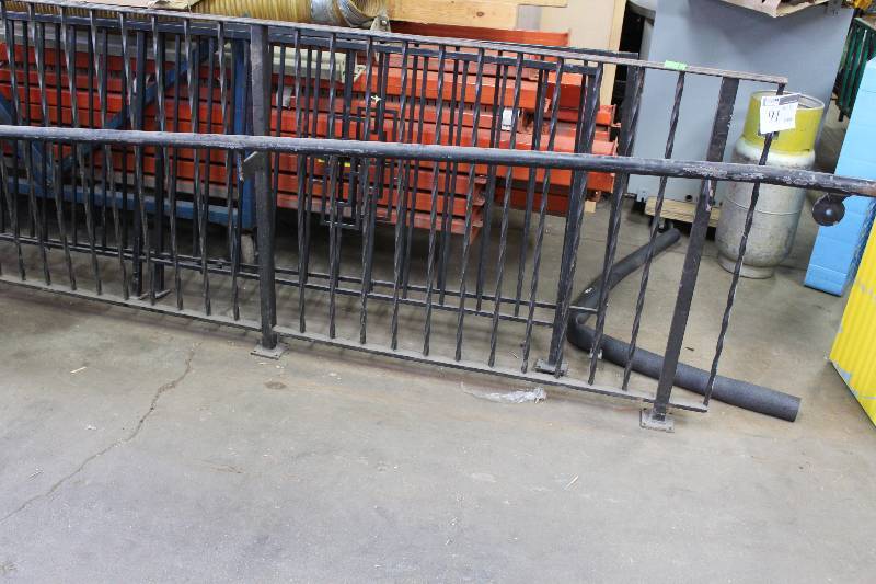 lot 91 image: Metal Fence wSectioned Bars & Railing 158 x 41.