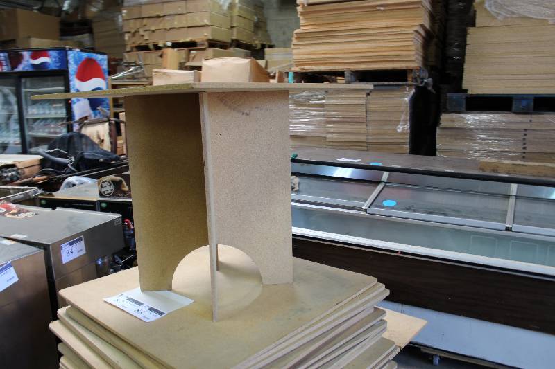 lot 87 image: Lot of (2) Including Display Table wBase Display Table Tops 36 x 36 x 37.5.