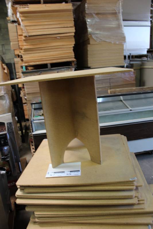 lot 88 image: Lot of (2) Including Display Table wBase Display Table Tops 36 x 36 x 37.5.