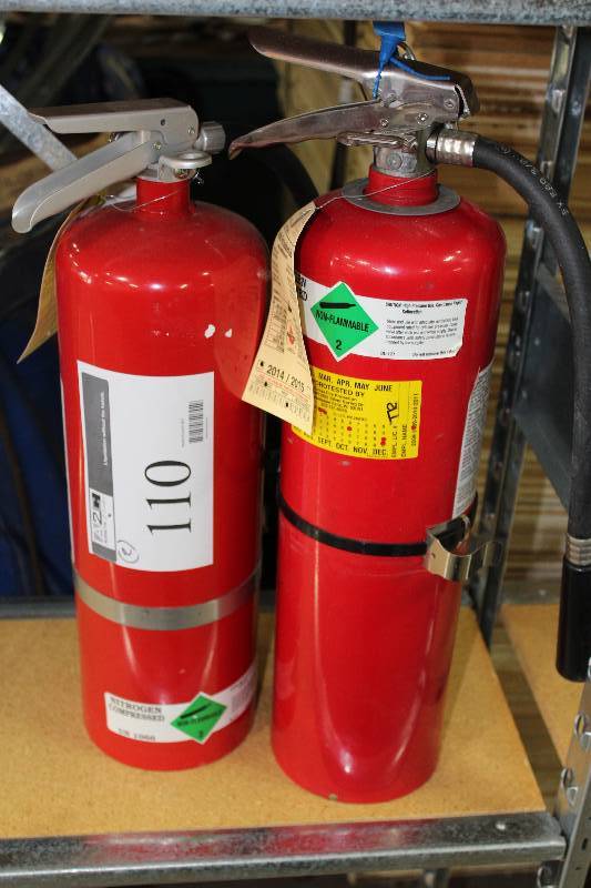 lot 110 image: Lot of (2) Fire Extinguishers.