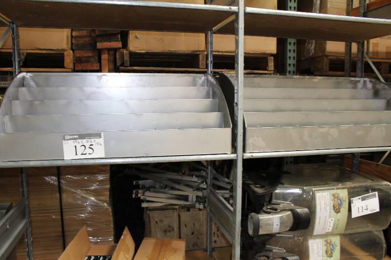 lot 125 image: Lot of (2) Metal Dividers wMultiple Compartments 33.5 x 16.5 x 13.5.