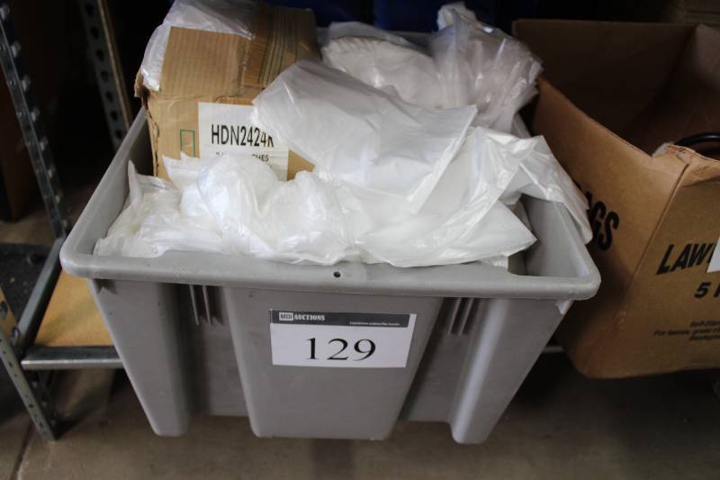 lot 129 image: Box Lot of Plastic Bags.