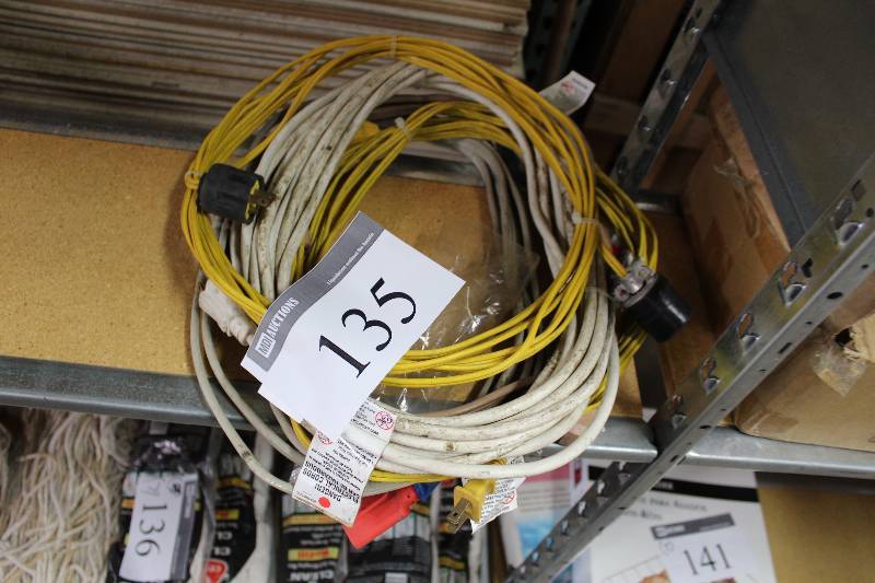 lot 135 image: Shelf Lot of Extension Cords.