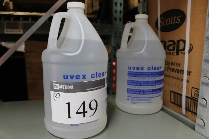 lot 149 image: Bottle Lot of (2) Uvex Clear Lens Cleaning Solutions 1 Gallon.