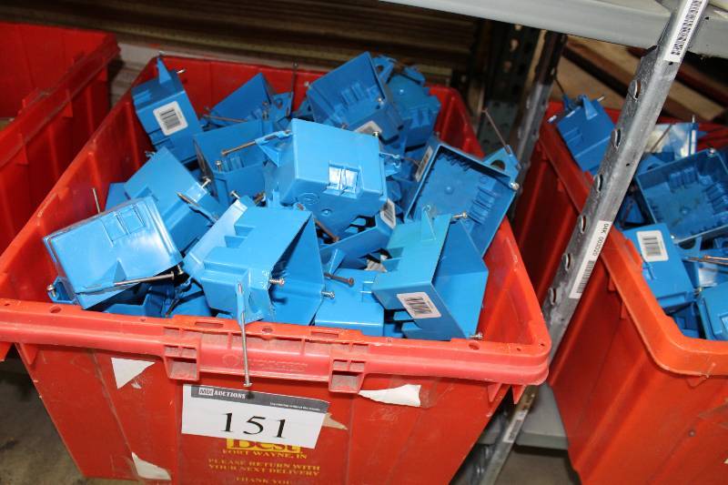 lot 151 image: Container Lot of Plastic Electrical Wire Housing Boxes.