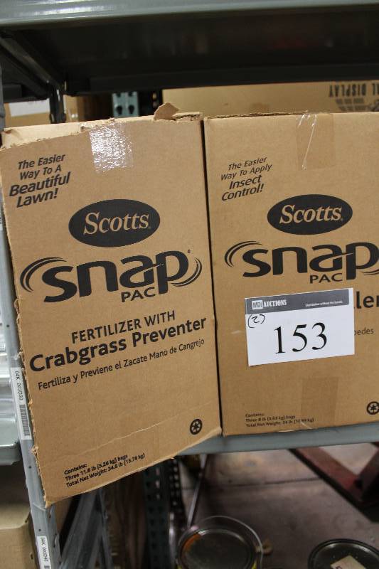 lot 153 image: Box Lot of (2) Scotts Snap Pac Fertilizer wCrabgrass Preventer.