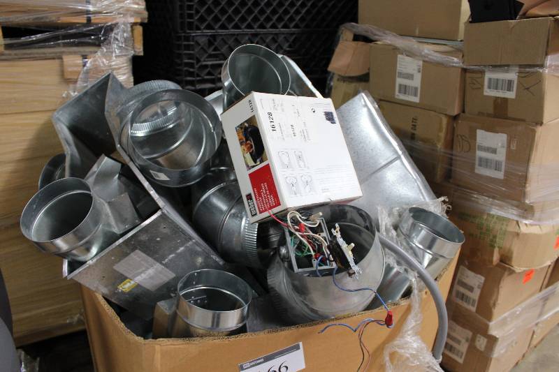 lot 166 image: Box Lot of Of Metal Ducting Fittings Adapters And More.