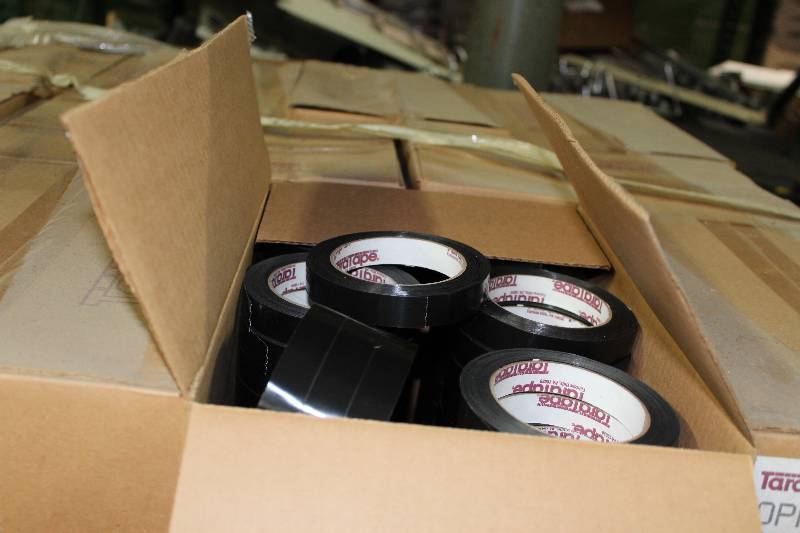 lot 170 image: Box Lot of (6) TaraTape Mopp Strapping Black 96 rollsBox .71 x 60.1 Yards.